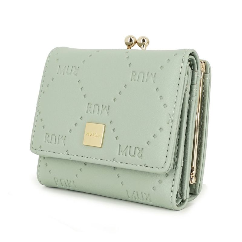 MURUA ムルーア 口金ミニ財布 SQUARE EMBOSS MR-W1212 三つ折り財布