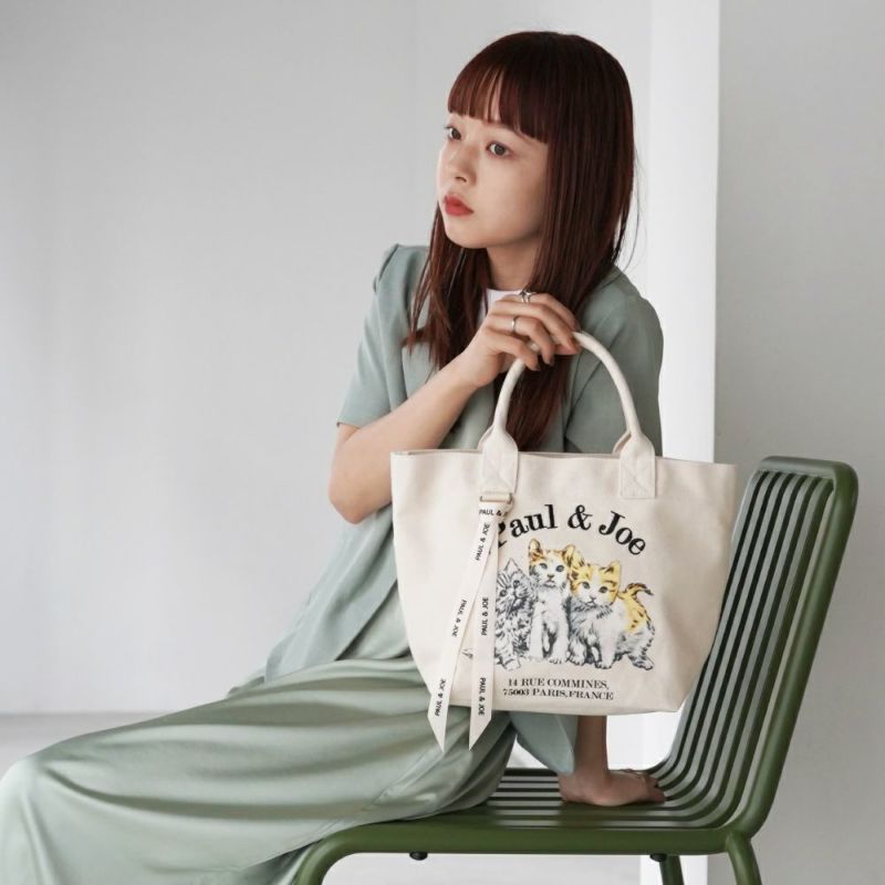 PAUL&JOE ACCESSOIRES ミニトート キャンバス・スリーキャッツ PJA-B1012