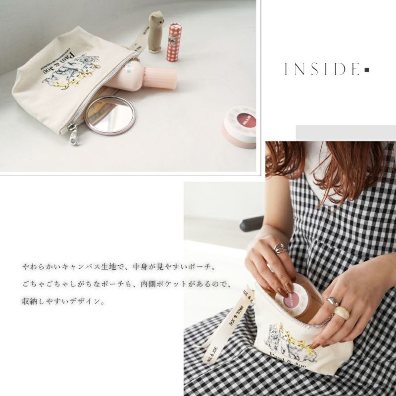 PAUL&JOE ACCESSOIRES ポーチ キャンバス・スリーキャッツ PJA-P1011