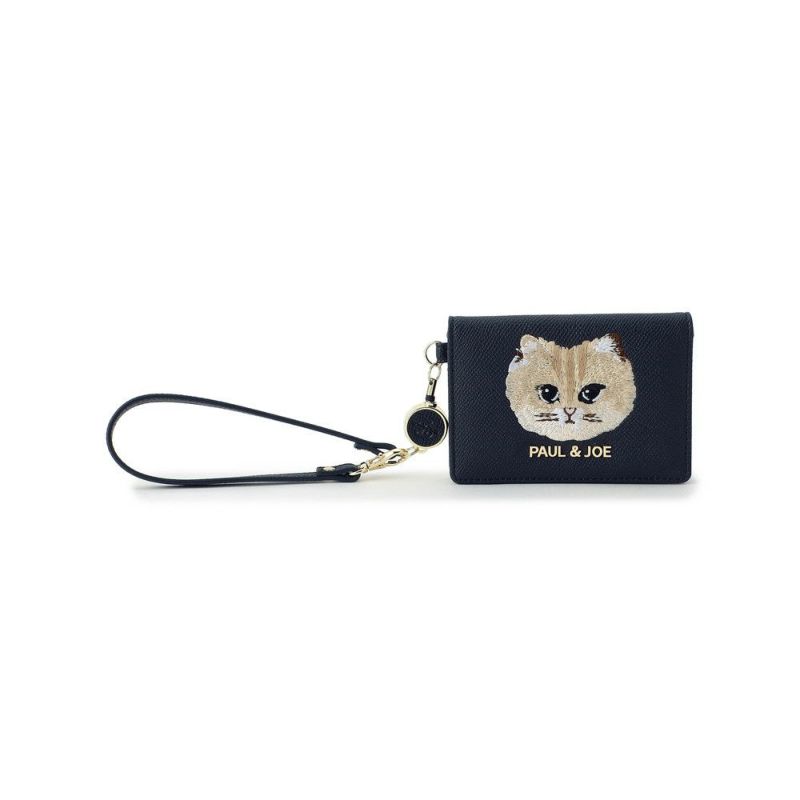 PAUL & JOE ACCESSOIRES 2面パスケース キャット刺繍 PJA-W1083