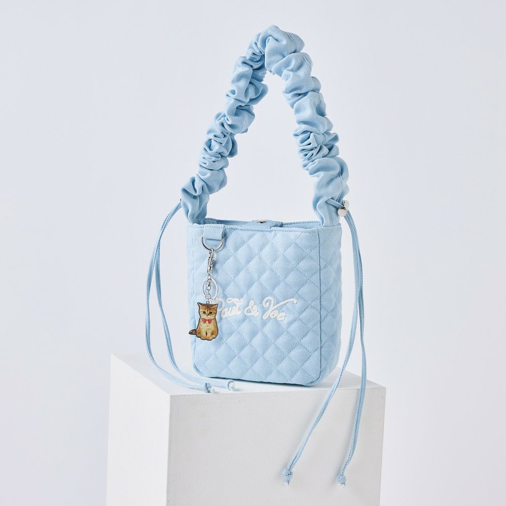 PAUL&JOE ACCESSOIRES ギャザーショルダーバッグ ロゴキルティング PJA