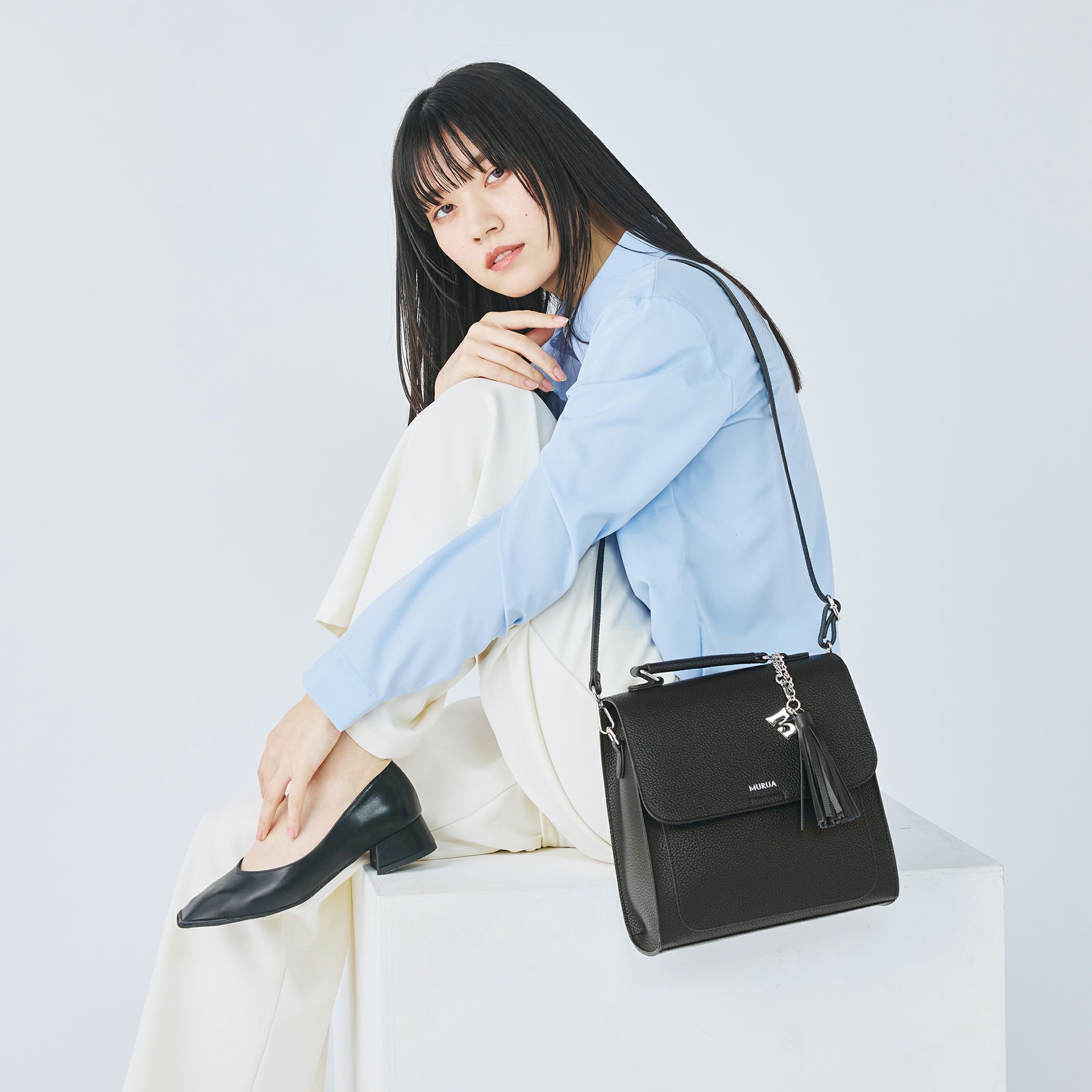 ムルーア（MURUA）/3WAYミニリュック MR−B1327 タッセル MURUA 3WAYミニリュック MR-B1327 タッセル